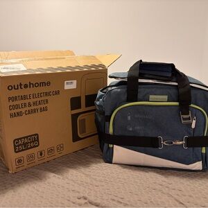 Portable Electric Car Cooler & Heater Hand-Carry Bag - Blue